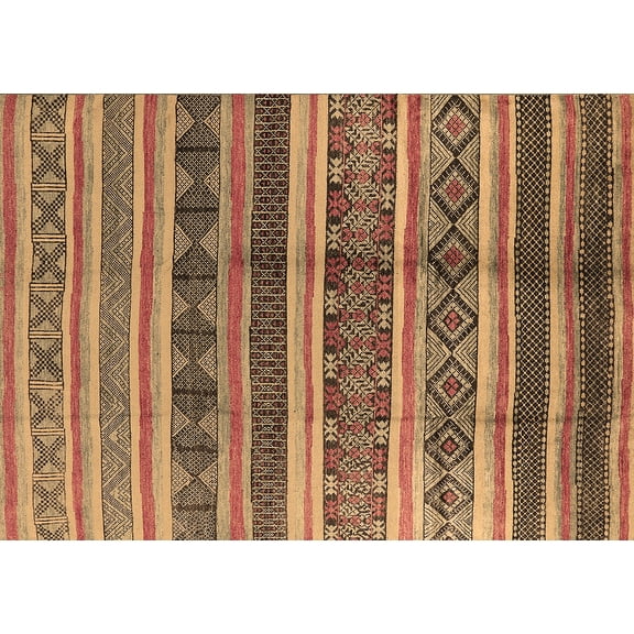 Ahgly Company Indoor Rectangle Solid Brown Modern Area Rugs, 5' x 7'