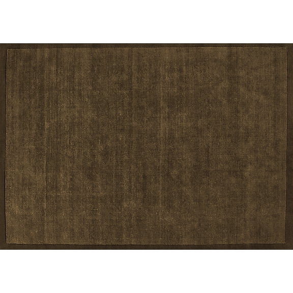 Ahgly Company Indoor Rectangle Solid Brown Modern Area Rugs, 5' x 7'