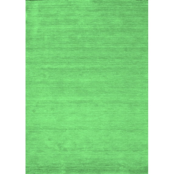 Ahgly Company Indoor Rectangle Solid Emerald Green Modern Area Rugs, 2' x 3'