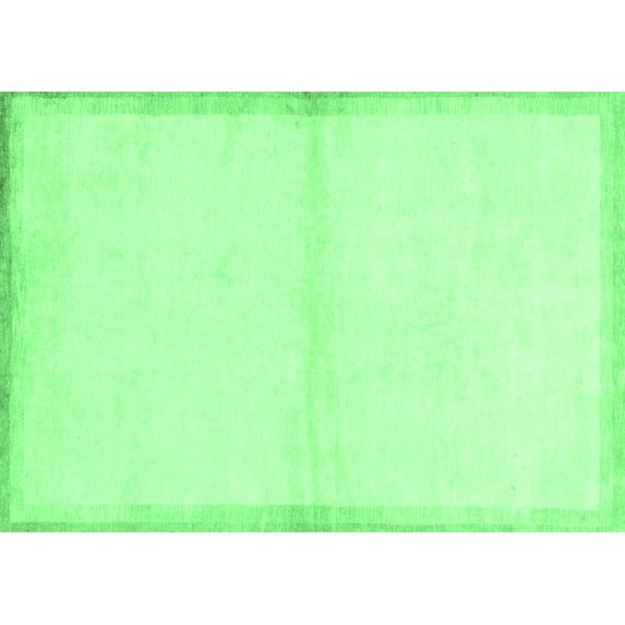 Ahgly Company Indoor Rectangle Solid Emerald Green Modern Area Rugs, 2' x 5'