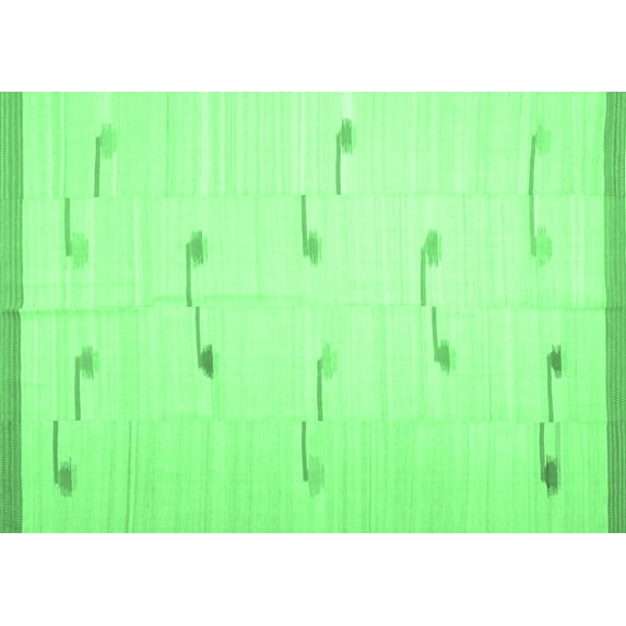 Ahgly Company Indoor Rectangle Solid Emerald Green Modern Area Rugs, 3' x 5'
