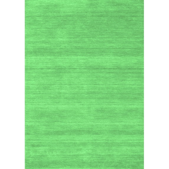 Ahgly Company Indoor Rectangle Solid Emerald Green Modern Area Rugs, 4' x 6'
