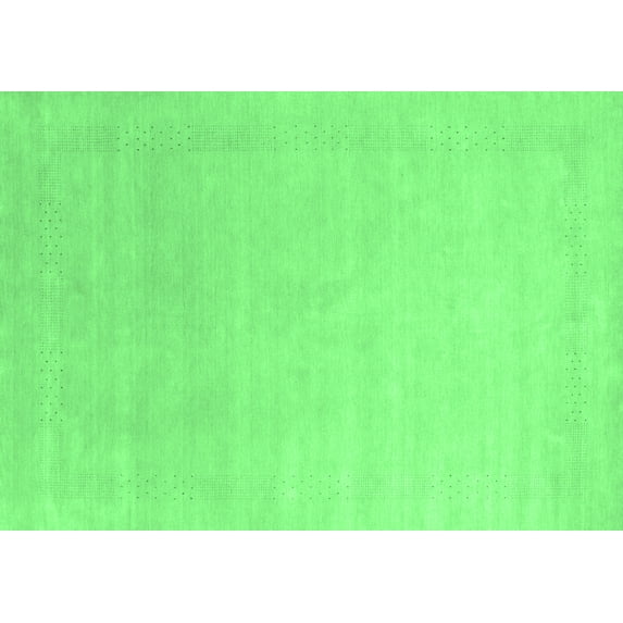 Ahgly Company Indoor Rectangle Solid Emerald Green Modern Area Rugs, 5' x 7'