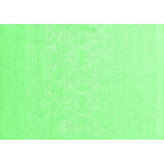 Ahgly Company Indoor Rectangle Solid Emerald Green Modern Area Rugs, 6' x 9'