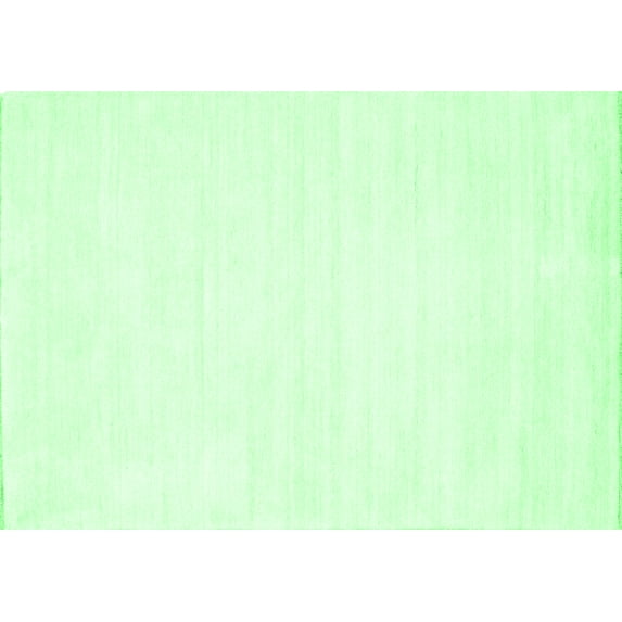 Ahgly Company Indoor Rectangle Solid Emerald Green Modern Area Rugs, 7' x 10'