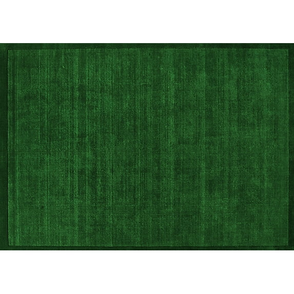 Ahgly Company Indoor Rectangle Solid Green Modern Area Rugs, 5' x 7'