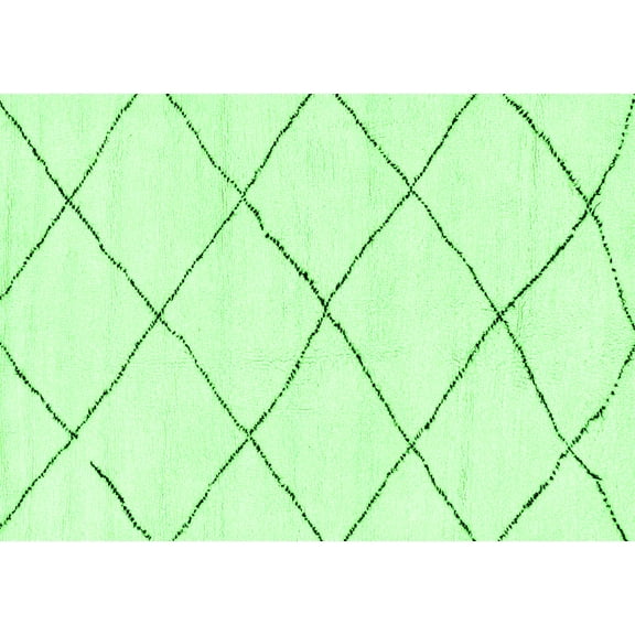 Ahgly Company Indoor Rectangle Solid Green Modern Area Rugs, 5' x 7'