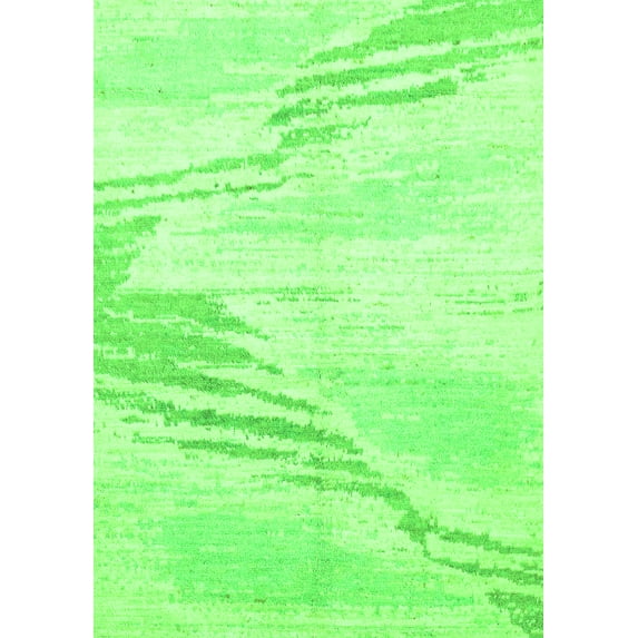 Ahgly Company Indoor Rectangle Solid Green Modern Area Rugs, 5' x 7'
