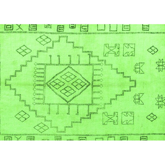Ahgly Company Indoor Rectangle Solid Green Modern Area Rugs, 7' x 9'