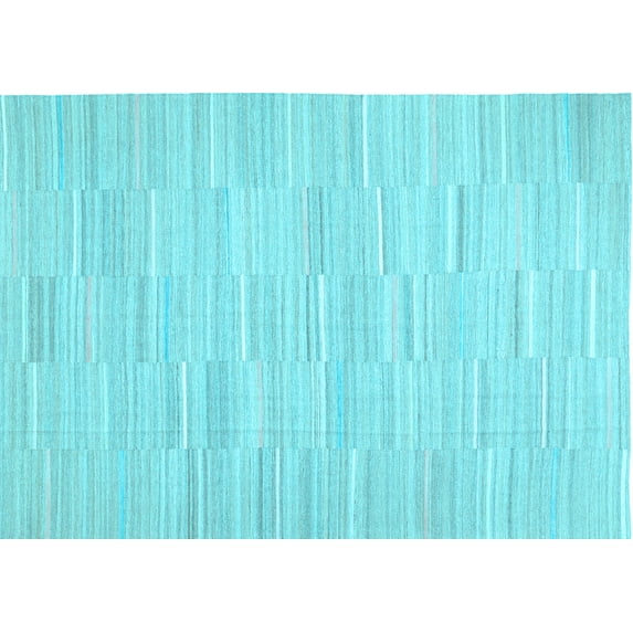 Ahgly Company Indoor Rectangle Solid Light Blue Modern Area Rugs, 2' x 3'