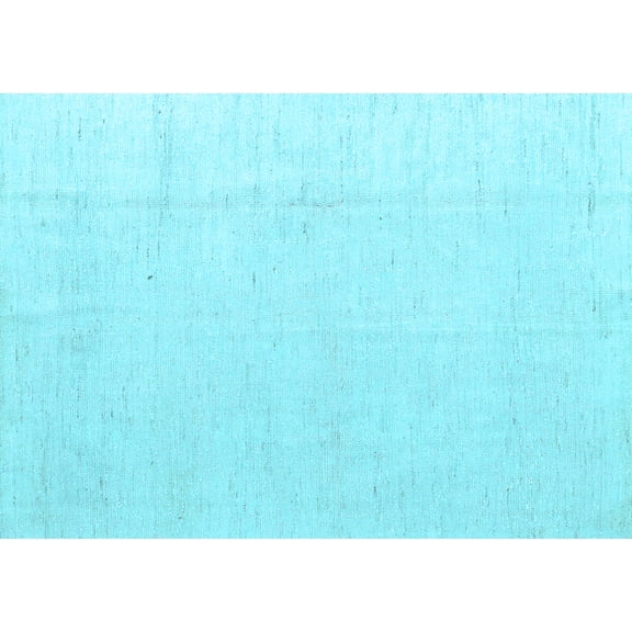 Ahgly Company Indoor Rectangle Solid Light Blue Modern Area Rugs, 2' x 3'