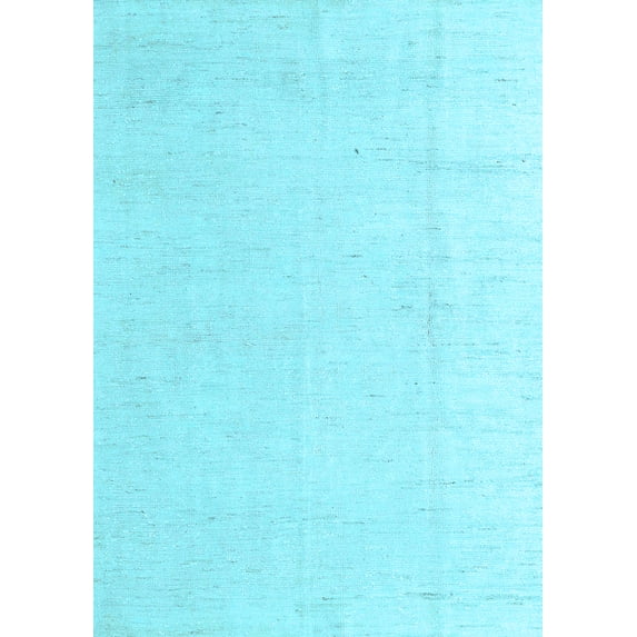 Ahgly Company Indoor Rectangle Solid Light Blue Modern Area Rugs, 2' x 3'