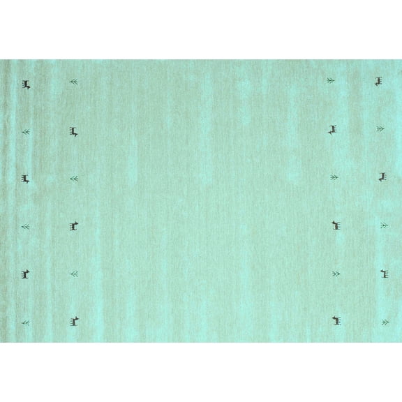 Ahgly Company Indoor Rectangle Solid Light Blue Modern Area Rugs, 2' x 3'
