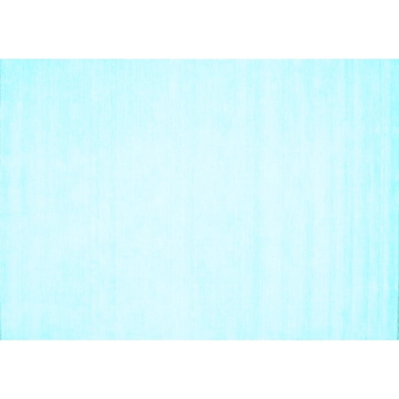 Ahgly Company Indoor Rectangle Solid Light Blue Modern Area Rugs, 2' x 4'