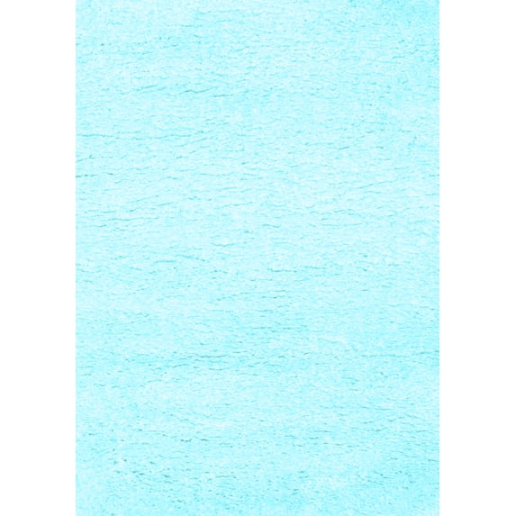 Ahgly Company Indoor Rectangle Solid Light Blue Modern Area Rugs, 2' x 4'