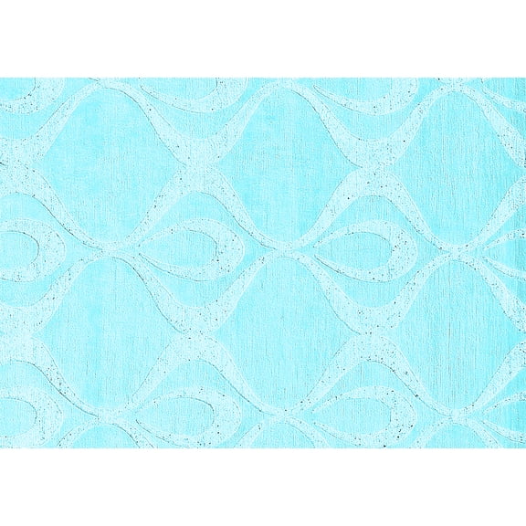 Ahgly Company Indoor Rectangle Solid Light Blue Modern Area Rugs, 5' x 7'
