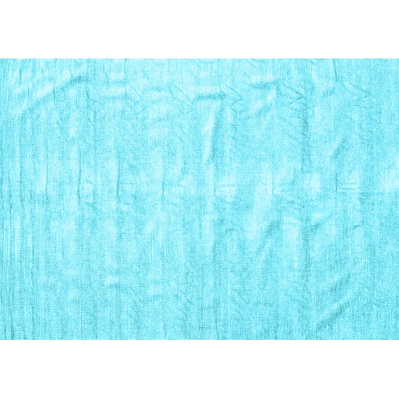 Ahgly Company Indoor Rectangle Solid Light Blue Modern Area Rugs, 7' x 9'