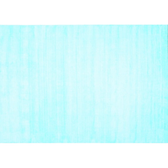 Ahgly Company Indoor Rectangle Solid Light Blue Modern Area Rugs, 8' x 10'