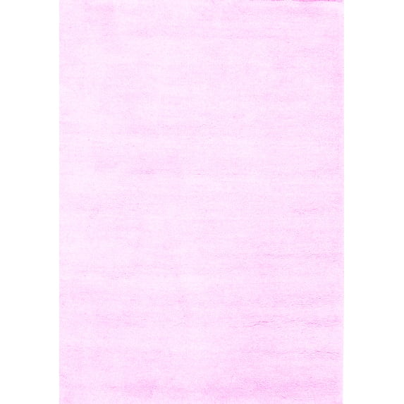 Ahgly Company Indoor Rectangle Solid Pink Modern Area Rugs, 2' x 5'