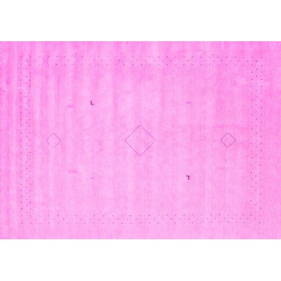Ahgly Company Indoor Rectangle Solid Pink Modern Area Rugs, 4' x 6'