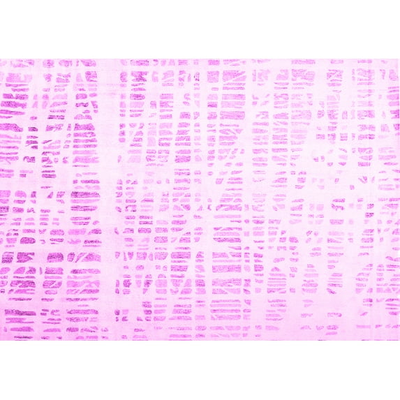 Ahgly Company Indoor Rectangle Solid Pink Modern Area Rugs, 7' x 9'