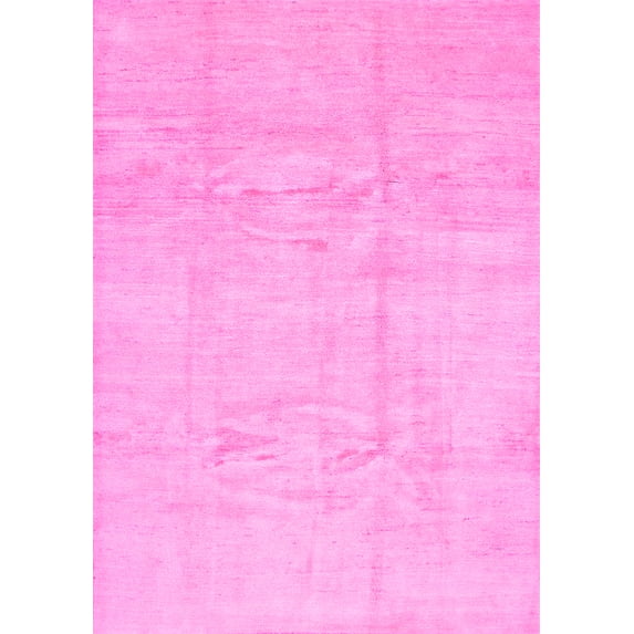 Ahgly Company Indoor Rectangle Solid Pink Modern Area Rugs, 8' x 12'
