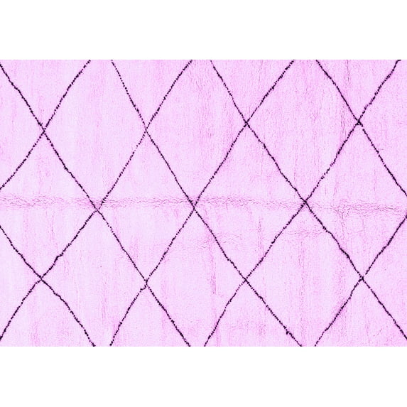 Ahgly Company Indoor Rectangle Solid Purple Modern Area Rugs, 2' x 4'