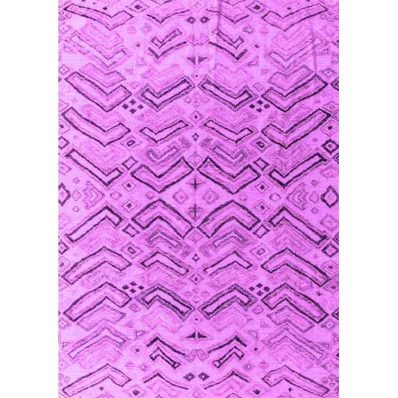 Ahgly Company Indoor Rectangle Solid Purple Modern Area Rugs, 2' x 5'