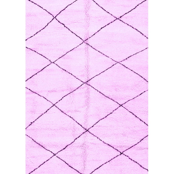 Ahgly Company Indoor Rectangle Solid Purple Modern Area Rugs, 6' x 9'