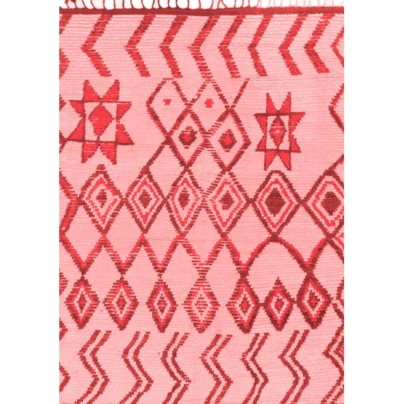 Ahgly Company Indoor Rectangle Solid Red Modern Area Rugs, 2' x 3'