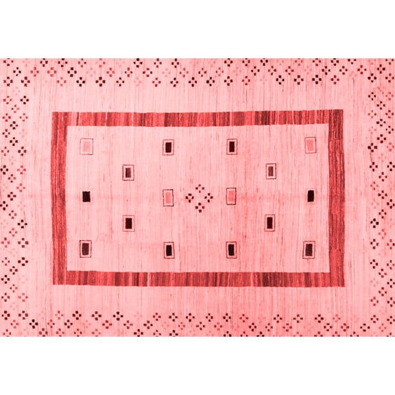 Ahgly Company Indoor Rectangle Solid Red Modern Area Rugs, 2' x 3'