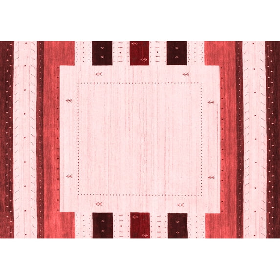 Ahgly Company Indoor Rectangle Solid Red Modern Area Rugs, 4' x 6'