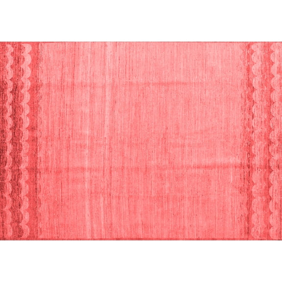 Ahgly Company Indoor Rectangle Solid Red Modern Area Rugs, 5' x 7'