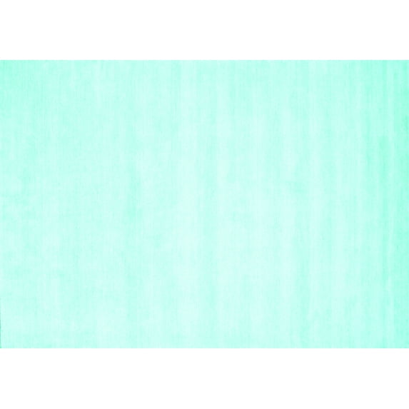 Ahgly Company Indoor Rectangle Solid Turquoise Blue Modern Area Rugs, 5' x 7'