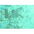 thumbnail image 1 of Ahgly Company Indoor Rectangle Solid Turquoise Blue Modern Area Rugs, 6' x 9', 1 of 4