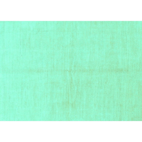 Ahgly Company Indoor Rectangle Solid Turquoise Blue Modern Area Rugs, 7' x 9'