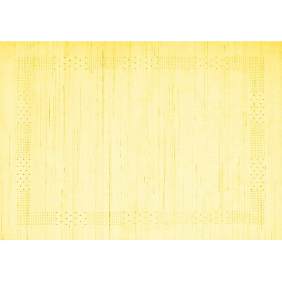 Ahgly Company Indoor Rectangle Solid Yellow Modern Area Rugs, 2' x 5'