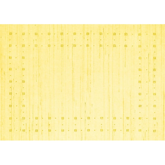 Ahgly Company Indoor Rectangle Solid Yellow Modern Area Rugs, 3' x 5'