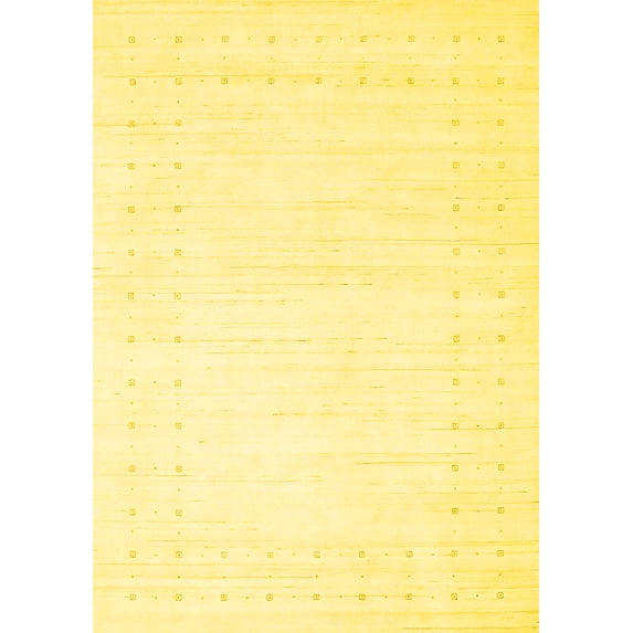 Ahgly Company Indoor Rectangle Solid Yellow Modern Area Rugs, 5' x 7'