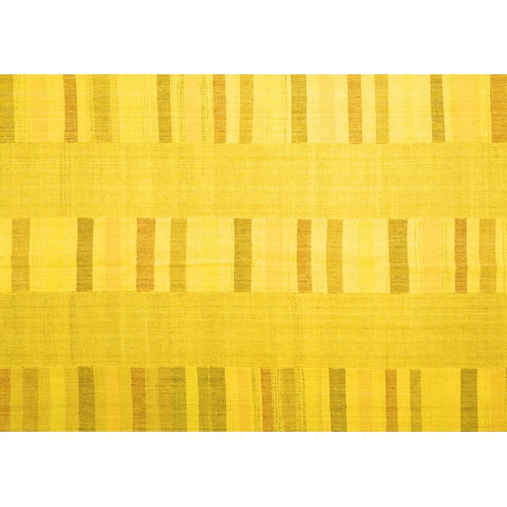 Ahgly Company Indoor Rectangle Solid Yellow Modern Area Rugs, 5' x 8'