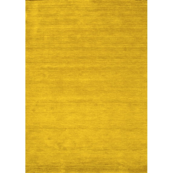 Ahgly Company Indoor Rectangle Solid Yellow Modern Area Rugs, 5' x 8'