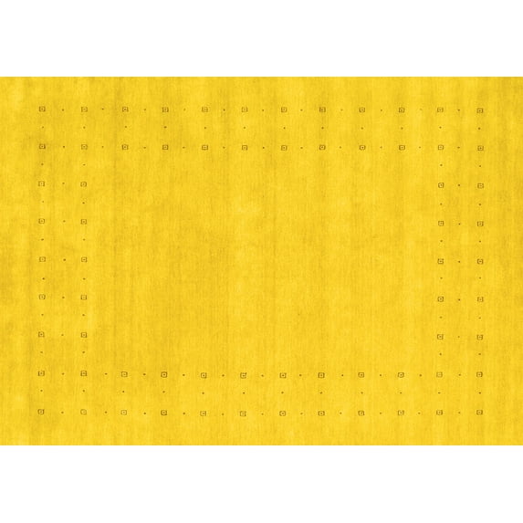 Ahgly Company Indoor Rectangle Solid Yellow Modern Area Rugs, 6' x 9'