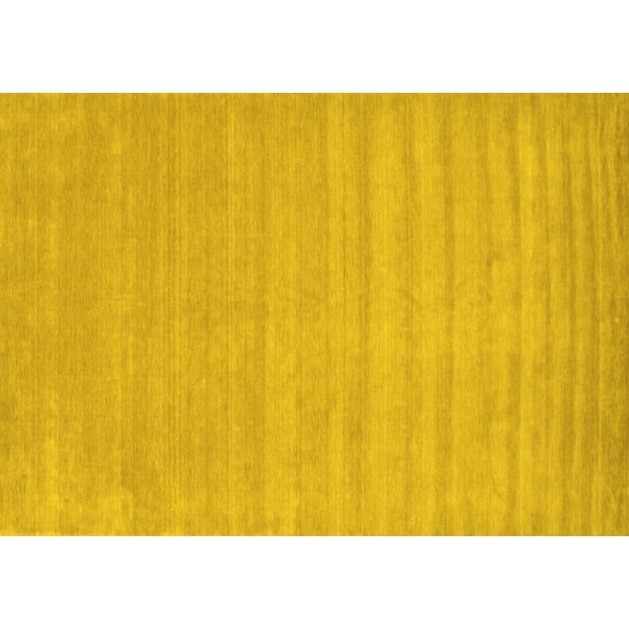Ahgly Company Indoor Rectangle Solid Yellow Modern Area Rugs, 7' x 10'