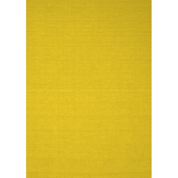 Ahgly Company Indoor Rectangle Solid Yellow Modern Area Rugs, 7' x 9'
