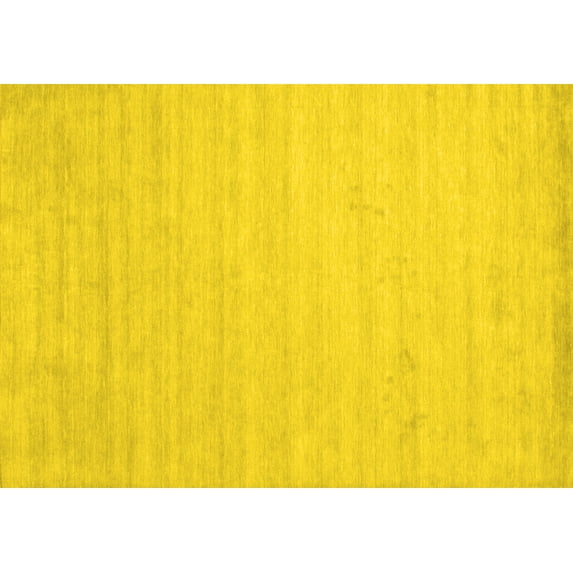 Ahgly Company Indoor Rectangle Solid Yellow Modern Area Rugs, 8' x 10'