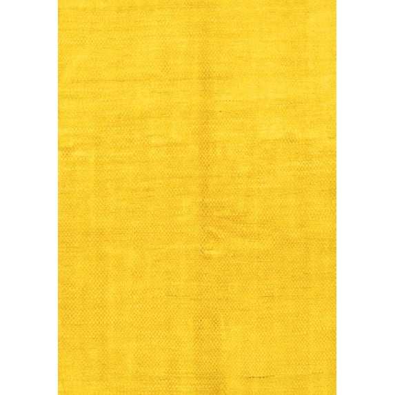 Ahgly Company Indoor Rectangle Solid Yellow Modern Area Rugs, 8' x 12'
