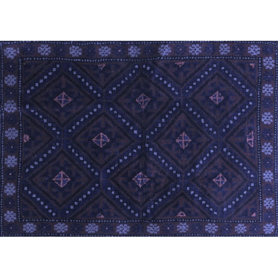 Ahgly Company Indoor Rectangle Southwestern Blue Country Area Rugs, 4' x 6'