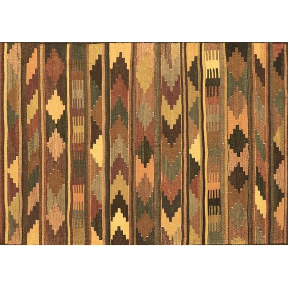 Ahgly Company Indoor Rectangle Southwestern Brown Country Area Rugs, 2' x 5'