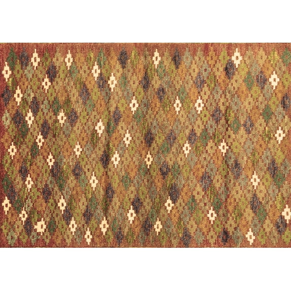 Ahgly Company Indoor Rectangle Southwestern Brown Country Area Rugs, 7' x 9'