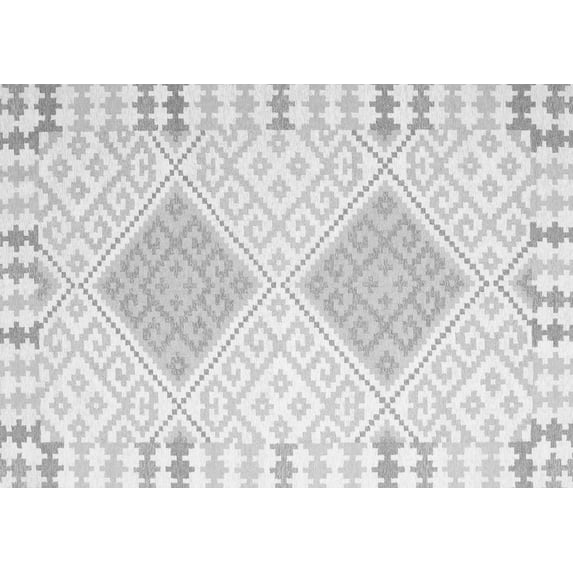 Ahgly Company Indoor Rectangle Southwestern Gray Country Area Rugs, 4' x 6'